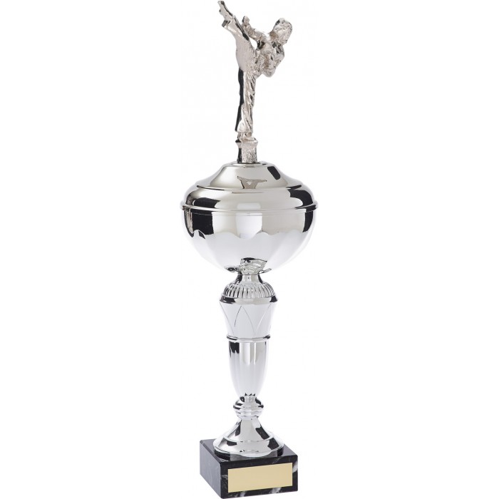 FEMALE KICKING FIGURE METAL TROPHY  - AVAILABLE IN 4 SIZES